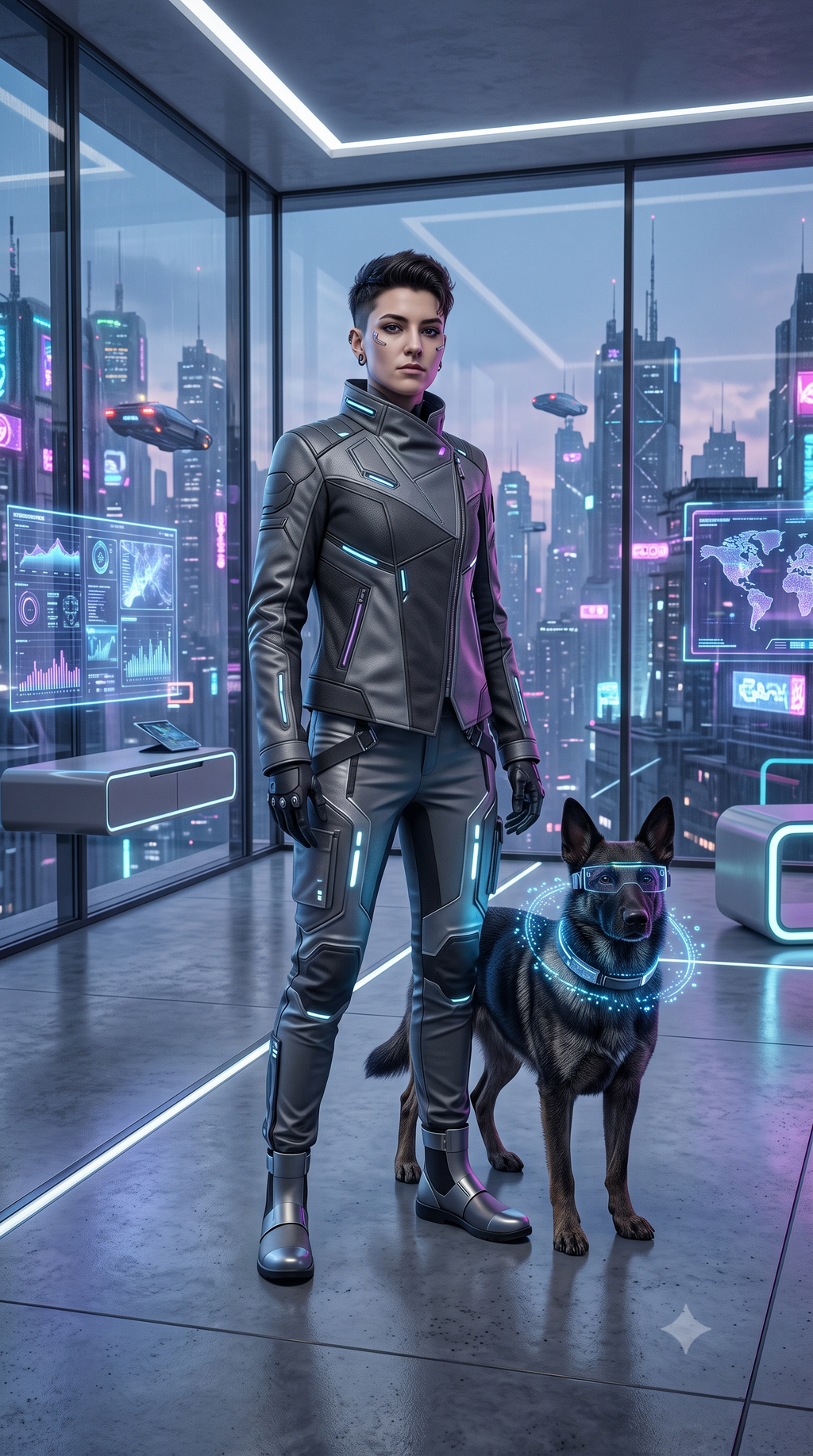 Sci-Fi stijl - gender neutraal met hond