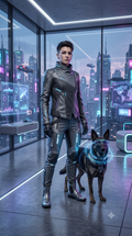 Sci-Fi stijl - gender neutraal met hond