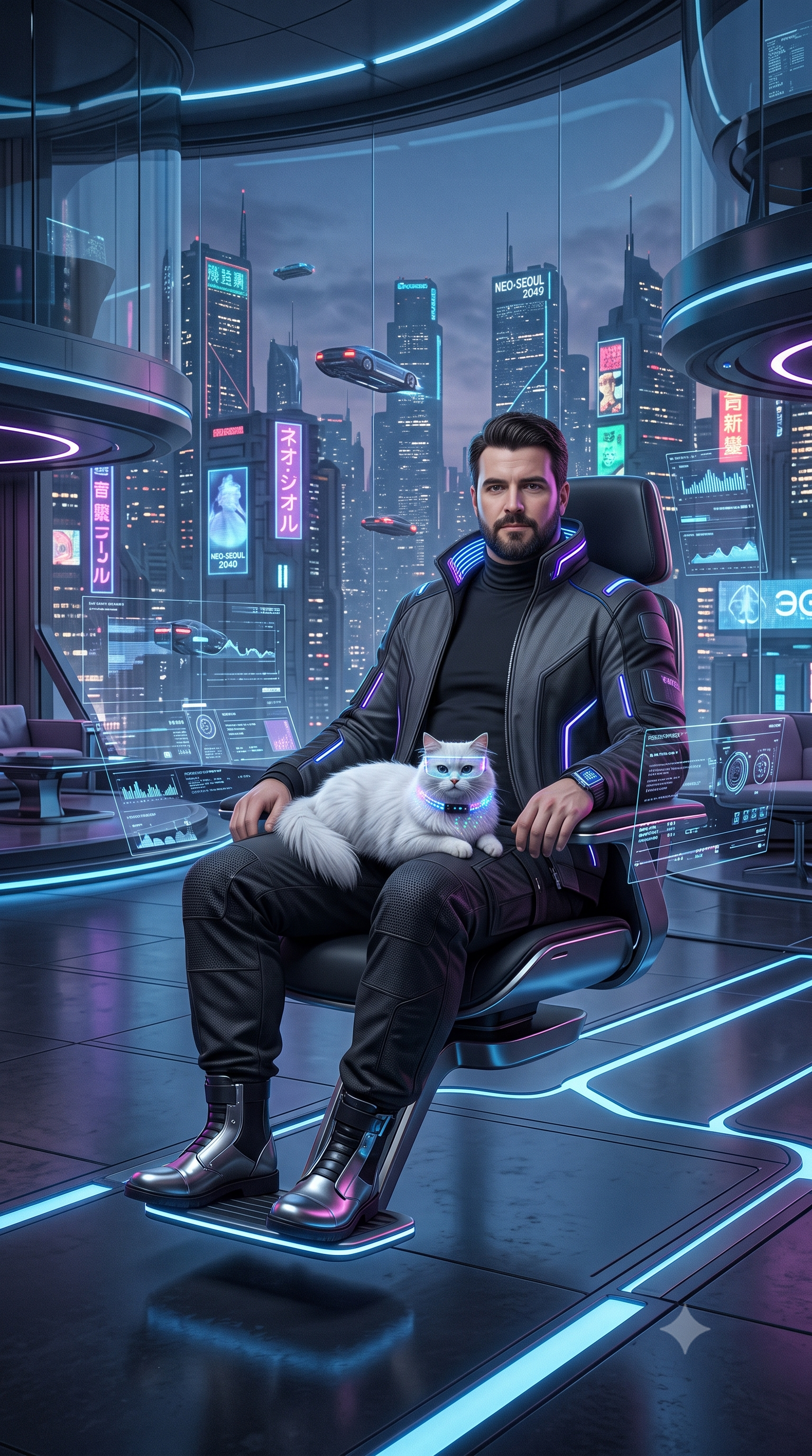 Sci-Fi stijl - man met kat