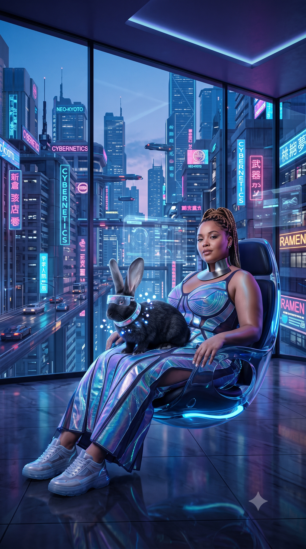 Sci-Fi stijl - vrouw met konijn